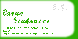 barna vinkovics business card